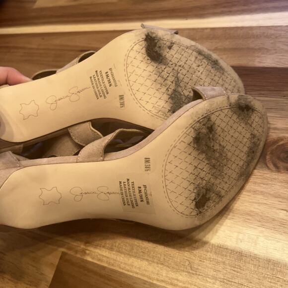 Jessica Simpson tan strappy chandri heels - size 8 - Picture 6 of 10